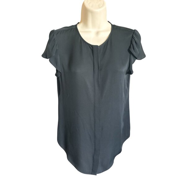 Diane Von Furstenberg DVF Toni Blouse Black Silk Women S 100% Silk Top Designer - Picture 1 of 11